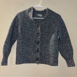 Women’s XS Everlane Marled Heathered Blue Wool Button Cardigan Sweater